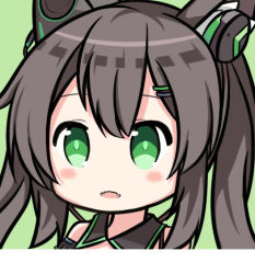 Rule 34 | 1girl, :d, animal ear fluff, animal ears, bare shoulders, black collar, blush, brown hair, chigusa hana, chigusa hana channel, collar, commentary request, detached collar, fangs, green background, green eyes, hair between eyes, hair ornament, hairclip, headgear, long hair, looking at viewer, nagato-chan, open mouth, portrait, simple background, smile, solo, virtual youtuber