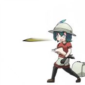 Rule 34 | 1girl, :o, animated, backpack, bag, black gloves, black hair, black pantyhose, commentary, epilepsy warning, gloves, gradient hair, green hair, hat, hat feather, kaban (kemono friends), kemono friends, looping animation, motion blur, multicolored hair, pantyhose, pantyhose under shorts, paper airplane, red shirt, shirt, short hair, short sleeves, shorts, simple background, solo, taro (tontaro), throwing, unworn backpack, unworn bag, video, white background