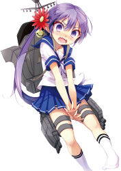 Rule 34 | 10s, 1girl, akebono (kancolle), angry, bell, blouse, feet, flower, hair bell, hair flower, hair ornament, jingle bell, kantai collection, kneehighs, long hair, md5 mismatch, open mouth, personification, purple hair, resolution mismatch, salamander (hop-step), school uniform, serafuku, shirt, side ponytail, skirt, socks, solo, source smaller, tears, turret, very long hair, white socks