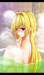 Rule 34 | 1girl, breasts, female focus, highres, indoors, konjiki no yami, nude, partially submerged, sharknex, sitting, solo, tagme, to love-ru, to love-ru darkness, water