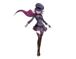 Rule 34 | 1girl, absurdres, artist request, belt, boots, breasts, cape, collar, covered navel, dress, grey dress, hat, highres, long sleeves, looking at viewer, magical girl, magicami, medium breasts, messy hair, military hat, military uniform, official art, open mouth, standing, tamaki hanabi, uniform