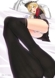 Rule 34 | 10s, 1girl, 2016, :o, ama mitsuki, anchor hair ornament, aqua eyes, artist name, ass, black ribbon, black skirt, black thighhighs, blonde hair, blush, clothed masturbation, cross, dated, feet, female masturbation, fingering, fingering through clothes, foot focus, foreshortening, full body, gloves, hair ornament, hat, iron cross, kantai collection, legs, long hair, long sleeves, looking at viewer, low twintails, lying, masturbation, masturbation through clothes, microskirt, military, military hat, military uniform, no shoes, on side, open mouth, panties, peaked cap, pillow, prinz eugen (kancolle), ribbon, see-through, signature, skirt, solo, thighhighs, through clothes, toes, twintails, underwear, uniform, white gloves, white panties