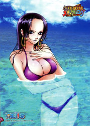 Rule 34 | absurdres, bikini, boa hancock, breasts, cleavage, highres, one piece, scan, scan artifacts, swimsuit