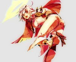 Rule 34 | ass, bad id, bad twitter id, spiked halo, gloves, guilty gear, guilty gear xrd, halo, highres, jack-o&#039; valentine, multicolored hair, pantylines, red hair, solo, suzunashi, two-tone hair, white hair