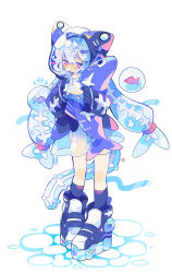 Rule 34 | + +, 1girl, absurdres, air bubble, animal, animal hood, artist logo, artist name, black footwear, black socks, blue hair, blue hoodie, blue skirt, blush, bubble, cat hood, commentary request, crying, crying with eyes open, d:, dot nose, fish, fish hair ornament, full body, hair between eyes, hair ornament, hair tie, high tops, highres, holding, holding animal, holding fish, hood, hood up, hoodie, light blue hair, liquid clothes, liquid hair, long sleeves, multicolored footwear, open mouth, original, pink eyes, shoes, simple background, skirt, sneakers, socks, solo, standing, tail, tearing up, tears, uenomigi, wavy eyes, wavy mouth, white background, white footwear, yellow pupils