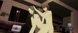 Rule 34 | 1boy, 1girl, 3d, akechi gorou, animated, breasts, brown hair, bunnxarts, highres, looping animation, niijima sae, nipples, nude, persona, persona 5, sex, sex from behind, tagme, vaginal, video