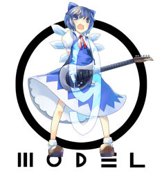 Rule 34 | circled 9, 1girl, cirno, electric guitar, female focus, guitar, instrument, mikage sekizai, p-model, parody, solo, touhou