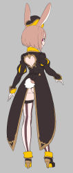 Rule 34 | 1girl, absurdres, animal ears, ass, back cutout, bob cut, boots, brown coat, brown footwear, brown hair, brown hat, clothing cutout, coat, enkyo yuuichirou, from behind, full body, gloves, hair between eyes, hat, heart cutout, high heel boots, high heels, highres, juliet sleeves, long sleeves, looking at viewer, looking back, mini hat, original, profile, puff and slash sleeves, puffy sleeves, rabbit ears, rabbit girl, rabbit tail, red eyes, shoe soles, short hair, solo, standing, striped clothes, striped thighhighs, tail, thighhighs, vertical-striped clothes, vertical-striped thighhighs, white gloves