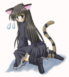 Rule 34 | animal ears, blush, boots, cat ears, cat tail, ever 17, komachi tsugumi, long hair, lowres, solo, tail