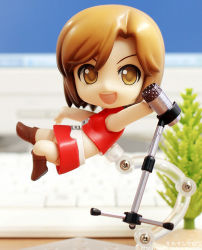 Rule 34 | brown hair, figure, full body, meiko (vocaloid), microphone, nendoroid, open mouth, photo (medium), tagme, vocaloid, watermark