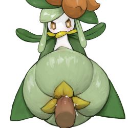 Rule 34 | 1girl, angry, arms up, blush, colored sclera, creatures (company), cum, cum in pussy, disembodied penis, erection, flat chest, game freak, gen 5 pokemon, green hair, hetero, highres, lilligant, lying, monster girl, nintendo, no humans, no mouth, on back, orange sclera, penis, plant girl, pokemon, pokemon (creature), pussy, sex, simple background, solo, tears, uncensored, vaginal, white background, white eyes, youjo modoki