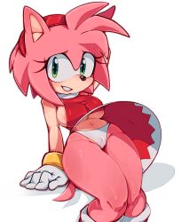 Rule 34 | 1girl, absurdres, amy rose, animal ears, animal nose, areola slip, blush, boots, breasts, cameltoe, cleft of venus, commentary, dress, english commentary, extended upskirt, furry, furry female, gloves, green eyes, hairband, highres, ichig8miruku, looking at viewer, medium breasts, navel, nipple slip, nipples, open mouth, panties, pink fur, pink hair, red dress, red hairband, short hair, skirt, smile, solo, sonic (series), thick thighs, thighs, underwear, upskirt, wardrobe malfunction, white gloves