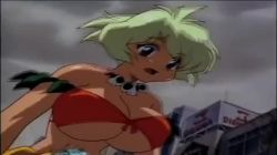 Rule 34 | 2girls, accidental pervert, animated, anime screenshot, ass, audible speech, between breasts, breast smother, breasts, camera, cleavage, english audio, face to breasts, giant, giant monster, giantess, green hair, huge breasts, jungle de ikou, long hair, mii (jungle de ikou), multiple girls, person between breasts, sexually suggestive, short hair, size difference, sound, video