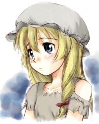 Rule 34 | 00s, 1girl, blonde hair, blue eyes, braid, cosette, cosette tholomyes, hat, les miserables, md5 mismatch, nippon animation, ooshiro youkou, ribbon, sketch, solo, torn clothes, upper body, world masterpiece theater