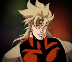 Rule 34 | 1boy, blonde hair, dio brando, jojo no kimyou na bouken, less end, male focus, manly, mullet, muscular, muscular male, red eyes, shirt, solo, spiked hair, stardust crusaders, stardust crusaders (ova), tight clothes, tight shirt, turtleneck
