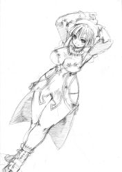 Rule 34 | breasts, curvy, gloves, graphite (medium), greyscale, hip focus, huge breasts, la pucelle, monochrome, nippon ichi, panties, pantyhose, pencil, prier, solo, thighs, traditional media, underwear, wide hips