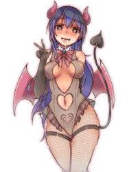 Rule 34 | 10s, 1girl, absurdres, anchan, arm behind back, black gloves, blue hair, blush, bow, bowtie, breasts, brown eyes, clothing cutout, covered erect nipples, cum, cum in mouth, cum on tongue, cumdrip, demon girl, demon horns, demon tail, demon wings, elbow gloves, fishnet pantyhose, fishnets, frills, gloves, hair between eyes, heart, heart-shaped pupils, highres, horns, legs together, leotard, long hair, looking at viewer, love live!, love live! school idol festival, love live! school idol project, medium breasts, navel, navel cutout, nipples, open mouth, pantyhose, pubic tattoo, pussy, red bow, red bowtie, see-through, see-through leotard, simple background, solo, sonoda umi, symbol-shaped pupils, tail, tattoo, tears, thighlet, tongue, tongue out, w, white background, wings