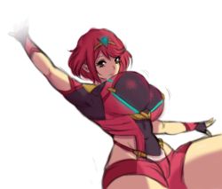 Rule 34 | 1girl, bouncing breasts, breasts, brown eyes, curvy, huge breasts, jay-marvel, nintendo, pyra (xenoblade), red hair, short hair, solo, tagme, wide hips, xenoblade chronicles (series), xenoblade chronicles 2