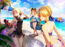 Rule 34 | 10s, 2016, 5girls, afloat, ahoge, armband, artoria pendragon (all), artoria pendragon (alter swimsuit rider) (fate), artoria pendragon (alter swimsuit rider) (first ascension) (fate), artoria pendragon (fate), artoria pendragon (swimsuit archer) (fate), artoria pendragon (swimsuit archer) (first ascension) (fate), ass, astarone, back, bare shoulders, beach, beach chair, beach umbrella, bikini, black hat, black legwear, black one-piece swimsuit, blonde hair, blue bikini, blue sky, breasts, butt crack, chibi, closed mouth, cloud, dated, day, diffraction spikes, fate/extra, fate/grand order, fate/stay night, fate (series), flower, frills, halterneck, hand to head, hat, hat flower, hat ribbon, hibiscus, high heels, holding, horizon, innertube, light particles, long hair, looking at viewer, looking back, lying, marie antoinette (fate), marie antoinette (fate/grand order), marie antoinette (swimsuit caster) (fate), marie antoinette (swimsuit caster) (third ascension) (fate), multiple girls, ocean, official alternate costume, on back, one-piece swimsuit, outdoors, palm tree, pink hair, red flower, ribbon, saber (fate), saber alter, sarong, scathach (fate), scathach (fate/grand order), scathach (swimsuit assassin) (fate), shade, shoes, showgirl skirt, sideboob, sky, sleeveless, smile, sparkle, sparks, standing, summer, sunlight, swim ring, swimsuit, tamamo (fate), tamamo no mae (fate/extra), tamamo no mae (swimsuit lancer) (fate), thigh gap, tree, tree shade, trigger discipline, twitter username, umbrella, walking, water drop, water gun, wet, white bikini, white flower, yellow eyes