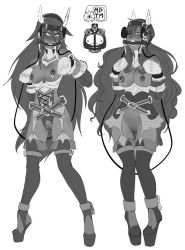 Rule 34 | 2girls, ankle cuffs, bdsm, belt, bit gag, blinders, blush, bondage, bondage mittens, bound, bound arms, breasts, breasts out, bridle, buckle, collar, cordelia (fire emblem), crotchless, feet together, fire emblem, fire emblem awakening, gag, gagged, garter straps, greyscale, harness, head harness, hoof shoes, horse girl, legs apart, legs together, lock, locked high heels, long hair, monochrome, multiple girls, my pet tentacle monster, navel, nintendo, nipple piercing, nipple rings, nipple weights, nipples, one eye closed, piercing, pony play, pussy, reins, restrained, slave, sumia (fire emblem), teeth, thighhighs
