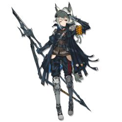 Rule 34 | 1girl, ;), alchemaniac, animal ears, arknights, armband, armor, blue coat, blue pants, brown shirt, coat, flat chest, full body, gauntlets, gloves, grani (arknights), greaves, grey eyes, grey footwear, grey hair, grey hat, hat, hip vent, holding, holding polearm, holding spear, holding weapon, horse ears, horse girl, horse tail, long hair, looking at viewer, multiple straps, official art, one eye closed, open clothes, open coat, pants, polearm, ponytail, popped collar, salute, shirt, shoes, shoulder guard, smile, sneakers, solo, spear, tachi-e, tail, transparent background, visor cap, weapon