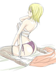 Rule 34 | bandages, blonde hair, breasts, fishnets, gintama, panties, scar, tsukuyo, underwear