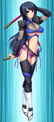 Rule 34 | blue hair, breasts, highres, kunoichi sanshimai ichi no maki - inbou sanshimai genzan!, large breasts, ninja, panties, u-me soft, underwear