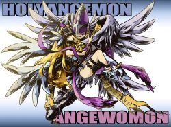 Rule 34 | angel, angel boy, angel girl, angewomon, belt, digimon, digimon (creature), holyangemon, long hair, mask, wings