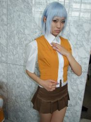 Rule 34 | blue hair, cosplay, miyu greer, my-hime, photo (medium), school uniform, serafuku, tamaki shuri