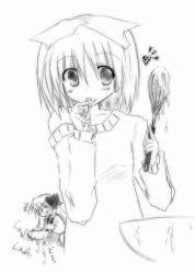 Rule 34 | 00s, 2girls, akane souichi, baking, blush, bowl, cooking, eyebrows, greyscale, hiiragi kagami, hiiragi tsukasa, holding, long hair, looking at viewer, lucky star, monochrome, multiple girls, short hair, siblings, simple background, sisters, sketch, sweatdrop, sweater, twins, upper body, whisk, white background