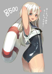 Rule 34 | 10s, 1girl, :d, ass, bad id, bad pixiv id, blonde hair, blue eyes, comic, crop top, flower, hair flower, hair ornament, innertube, kantai collection, lifebuoy, long hair, looking at viewer, md5 mismatch, one-piece swimsuit, open mouth, revision, ro-500 (kancolle), sailor collar, school swimsuit, school uniform, serafuku, sketch, smile, solo, swim ring, swimsuit, swimsuit under clothes, tan, tanline, translation request, yuui hutabakirage