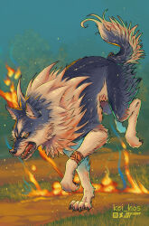 Rule 34 | final fantasy, final fantasy xvi, fire, forest, furry, grass, highres, nature, non-web source, video game, wolf