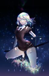 Rule 34 | 1other, :o, amputee, androgynous, bad id, bad pixiv id, belt, bob cut, broken, collared shirt, colored eyelashes, colored tongue, crystal hair, diamond (houseki no kuni), elbow gloves, gem uniform (houseki no kuni), glint, gloves, glowing, highres, holding, holding sheath, houseki no kuni, kneeling, loafers, narrow waist, necktie, open mouth, other focus, puffy short sleeves, puffy sleeves, shards, sheath, shirt, shoes, short hair, short jumpsuit, short shorts, short sleeves, shorts, sky, solo, sparkle, squatting, star (sky), starry sky, sueyen, surprised, tiptoes, white belt, white gloves, wing collar