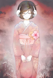 Rule 34 | aged down, closed eyes, daigoman, earmuffs, flower, japanese clothes, kimono, meiko (vocaloid), sakine meiko, solo, vocaloid