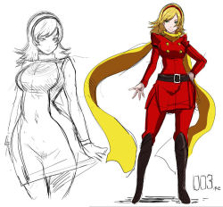 Rule 34 | 1girl, belt, blonde hair, butcha-u, cyborg 009, francoise arnoul, red theme, scarf