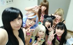 Rule 34 | asian, black hair, breasts, chouzuki maryou, lipstick, luu (cosplayer), makeup, multiple girls, photo (medium), plump
