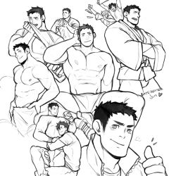 Rule 34 | 3boys, abs, alternate pectoral size, ass grab, bara, bare pectorals, blush, bokuto koutarou, cheering, clothes lift, collage, couple, dougi, greyscale, haikyuu!!, hand on own head, hug, jimsdaydreams, kuroo tetsurou, large pectorals, lifted by self, looking at viewer, male focus, mature male, monochrome, multiple boys, multiple views, muscular, muscular male, naked towel, navel, nipples, pectorals, sawamura daichi, shirt lift, topless male, short hair, shorts, sideburns, smile, sparkle, spread legs, steam, stomach, sweat, thighs, thumbs up, towel, yaoi