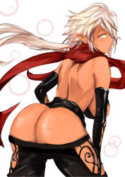 Rule 34 | 1girl, absurdres, ass, dark skin, dungeon and fighter, highres, rogue (dungeon and fighter), scarf, thief (dungeon and fighter), white hair