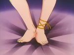 Rule 34 | 1980s (style), animated, atsuko fukune, barefoot, blue eyes, breasts, brown hair, dancer, dancing, eyeshadow, feet, harem outfit, jewelry, lots of jewelry, makeup, mugen shinshi, retro artstyle, ponytail, retro artstyle, see-through, video, video