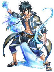 Rule 34 | 1boy, fairy tail, gray fullbuster, ice, magic, male focus, simple background, solo, weapon