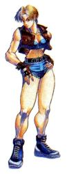 Rule 34 | 1girl, bengus, blonde hair, capcom, denim, final fight, final fight 3, lowres, lucia morgan, short hair, shorts, solo, street fighter
