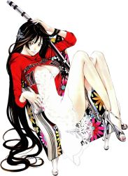 Rule 34 | breasts, high heels, large breasts, long hair, natsume aya, sword, tenjou tenge, weapon
