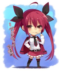 Rule 34 | 10s, 1girl, bad id, bad pixiv id, brown eyes, candy, chibi, date a live, food, itsuka kotori, lollipop, long hair, mishima kurone, necktie, red hair, school uniform, solo, twintails