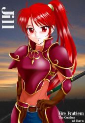 Rule 34 | 1girl, blush, character name, copyright name, female focus, fire emblem, hissaa (starlight express), jill (fire emblem), matching hair/eyes, nintendo, red eyes, red hair, solo
