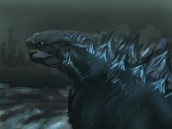 Rule 34 | godzilla, godzilla: king of the monsters, godzilla (series), highres, hone-hone, legendary pictures, monsterverse, no humans, open mouth, simple background, sketch, teeth, toho