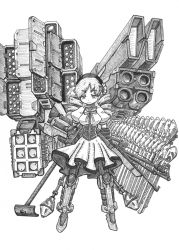 Rule 34 | 10s, 1girl, adapted costume, beret, boots, corset, dairininn, detached sleeves, drill hair, fingerless gloves, gloves, graphite (medium), greyscale, gun, hair ornament, hairpin, hat, highres, huge weapon, magical girl, magical musket, mahou shoujo madoka magica, mahou shoujo madoka magica (anime), millipen (medium), monochrome, musket, nib pen (medium), pleated skirt, puffy sleeves, ribbon, rifle, rocket launcher, rpg (weapon), shirt, skirt, smile, solo, striped clothes, striped thighhighs, taut clothes, taut shirt, thighhighs, tomoe mami, traditional media, twin drills, twintails, vertical-striped clothes, vertical-striped thighhighs, weapon, zettai ryouiki