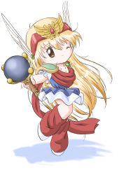 Rule 34 | 1990s (style), absurdres, akazukin chacha, blinking, blonde hair, highres, magical princess, staff, standing