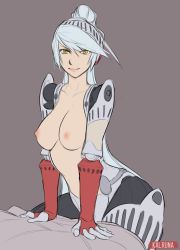 Rule 34 | 1girl, absurdres, breasts, highres, joints, kalruna, labrys (persona), persona, persona 4, robot girl, robot joints, shadow labrys, silver hair, yellow eyes