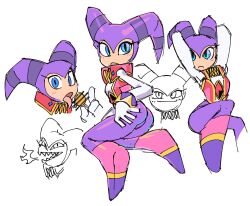Rule 34 | 1other, 2021, androgynous, ass, bodysuit, caliginousarts, hat, highres, jester cap, kneeling, nights (character), nights into dreams, sega, solo, thighs