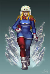 Rule 34 | 1girl, 2022, absurdres, artist name, bear, blonde hair, blue eyes, boots, breasts, cat, eyebrows, eyelashes, fur hat, hand on own hip, hat, highres, ice, kolin, large breasts, lips, long hair, looking at viewer, mittens, multicolored clothes, multicolored legwear, olympics, pantyhose, scarf, solo, street fighter, street fighter v, sweater, thick lips, thick thighs, thighs, white footwear, white mittens, wide hips, winter olympics, xxx1320, yellow eyes